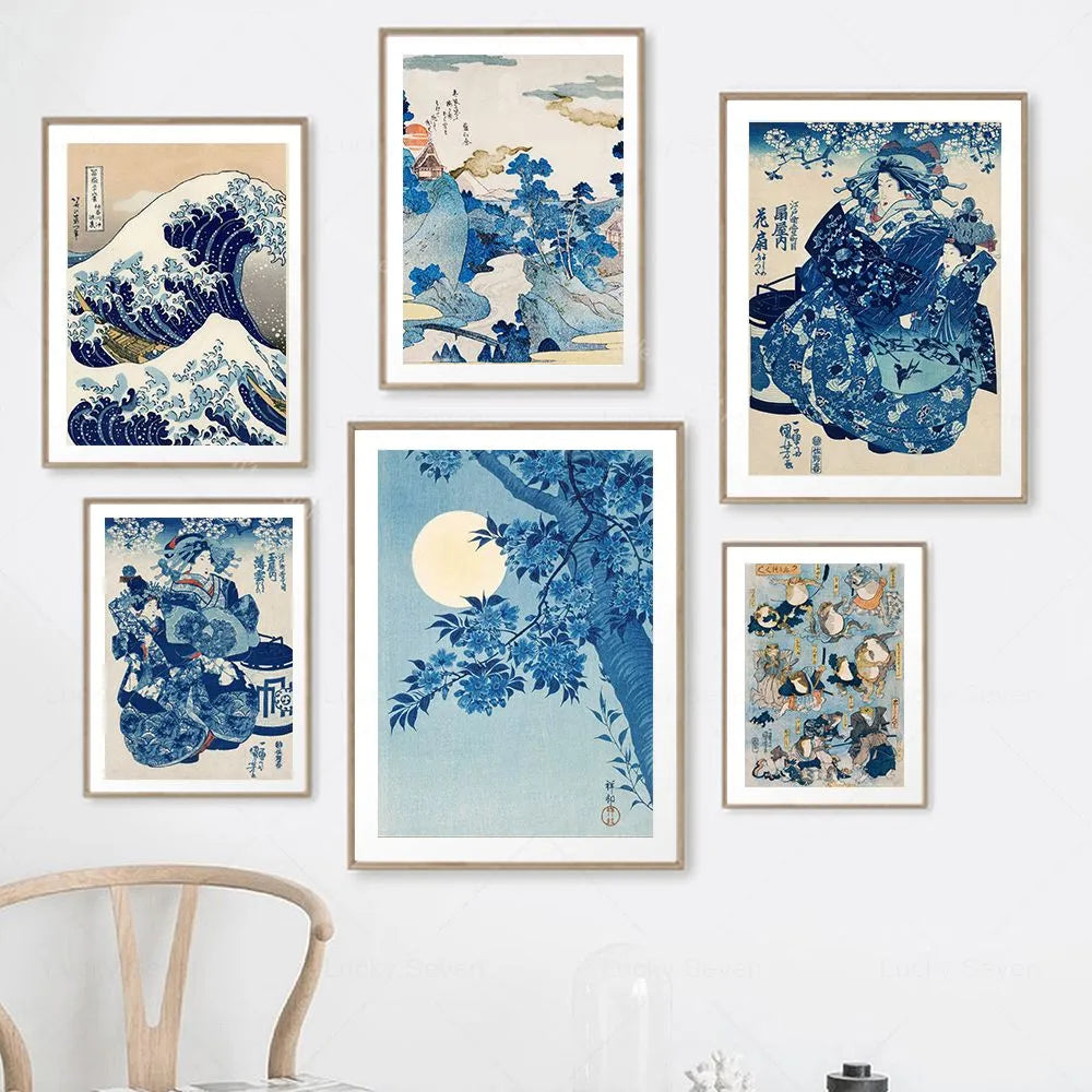 Japanese Wave Ukiyo-e Katsushika Hokusai Exhibition Print Vintage Poster Wall Art Canvas Painting Picture Living Room Home Decor - niceart