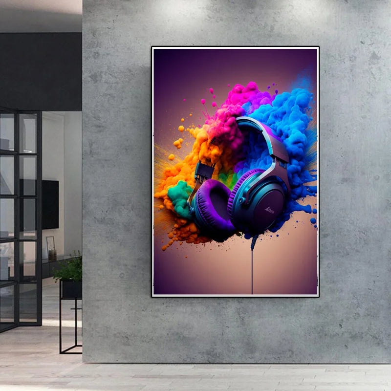 Nordic Aesthetics Wall Art Colorful Game Controllers HD Oil On Canvas Posters And Prints Esports Room Boy Bedroom Decoration - NICEART