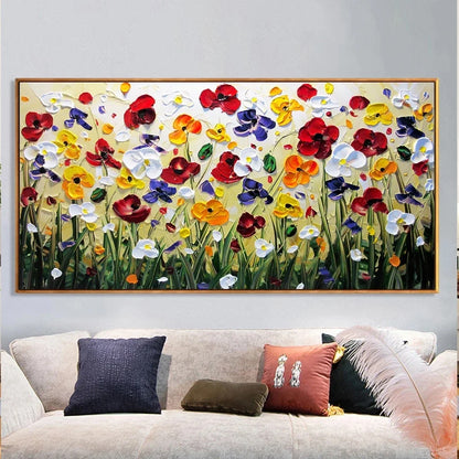 Hot Nordic Art Abstract Flowers Oil Painting on Canvas Wall Art Posters and Prints Wall Pictures Living Room Home Cuadros Decor - NICEART