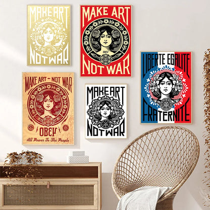 Liberte Egalite Fraternite Make No War Canvas Painting Wall Art Posters and Prints Pictures for Living Room Decoration Gifts - NICEART