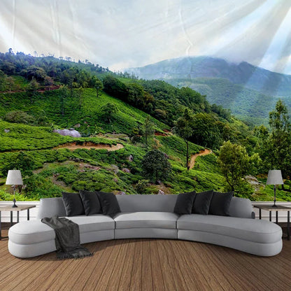 Natural Scenery, Hilly Grassland Tapestry, Art Decoration, Curtain, Hanging, Home, Bedroom, Living Room Decoration