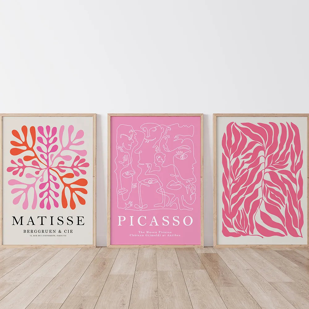 Henri Matisse Wall Art Posters and Prints Blush Salmon Pink Canvas Painting Abstract Line Pictures For Living Room Modern Decor - niceart