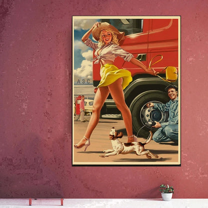 Former Soviet Union Stalin USSR CCCP Pin Up Girls Propaganda Posters Home Room Bar Decoration Wall Sticker Art Painting - NICEART