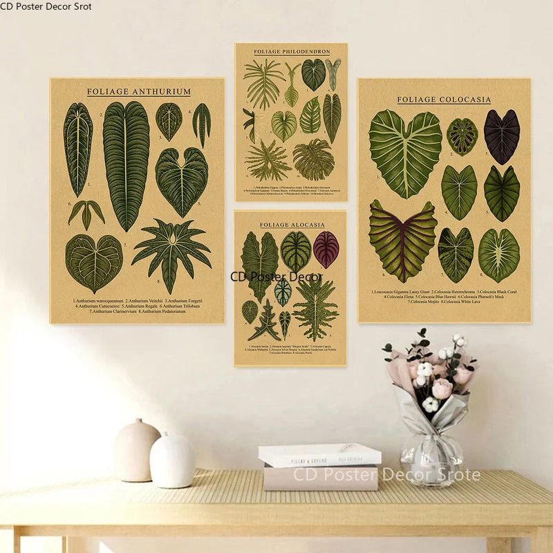 Plant Flower Study Retro Poster Botanical Prints Posters Kraft