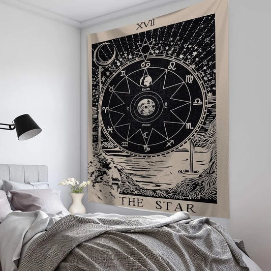 Astrological divination tapestry Tarot style  wall hanging Bedroom  home decoration  cloth - NICEART