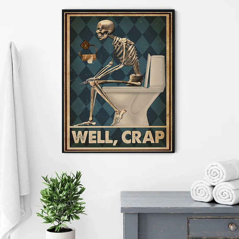 I Hate My Jobs Funny Toothbrush And Toilet Paper Poster Print Unique Humorous Canvas Painting Wall Art Picture Bathroom Decor - NICEART