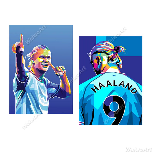 Celebration Haalands Poster, Norway Football Player Canvas Painting, Soccer Star Wall Art, Print Picture for Living Room Decor - NICEART