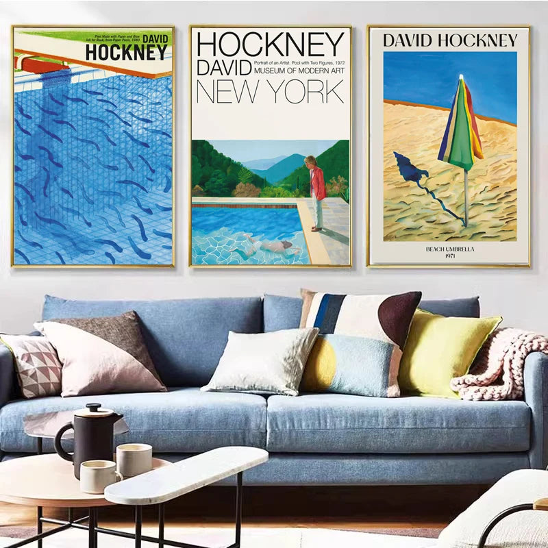 David Hockney Sunbather Pool Deckchairs Posters And Prints Wall Art Canvas Painting Nordic Pictures For Home Living Room Decor - NICEART