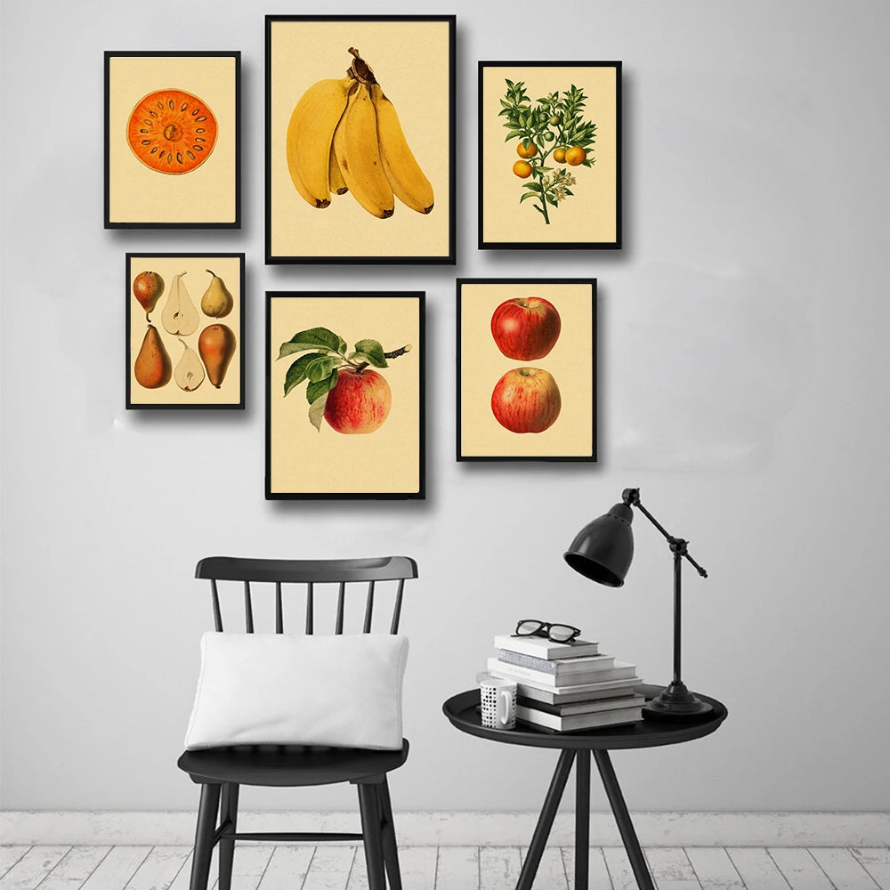 Vegetable Fruit Mushroom Animal Retro Poster Botanical Picture Science Kraft Paper Prints Home Bar Cafe Decor Art Wall Painting - NICEART