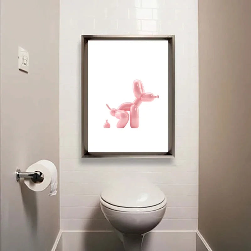 Balloon Dog Print Modern Poster Bathroom Wall Decor Toilet Sign Home Decoration Contemporary Art Picture Painting Customizable - NICEART