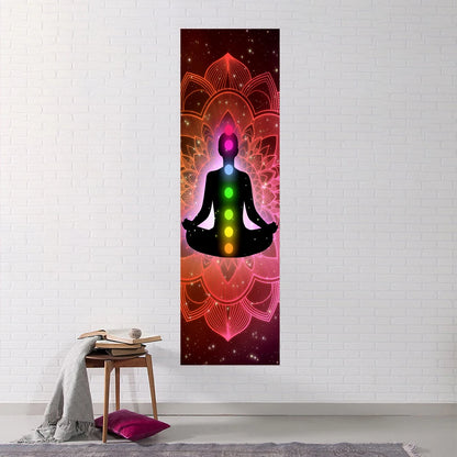 Indian Buddha Statue Meditation 7 Chakra Tapestry Wall Hanging Mandala Tapestries Wall Hanging Psychedelic Yoga Wall Hanging