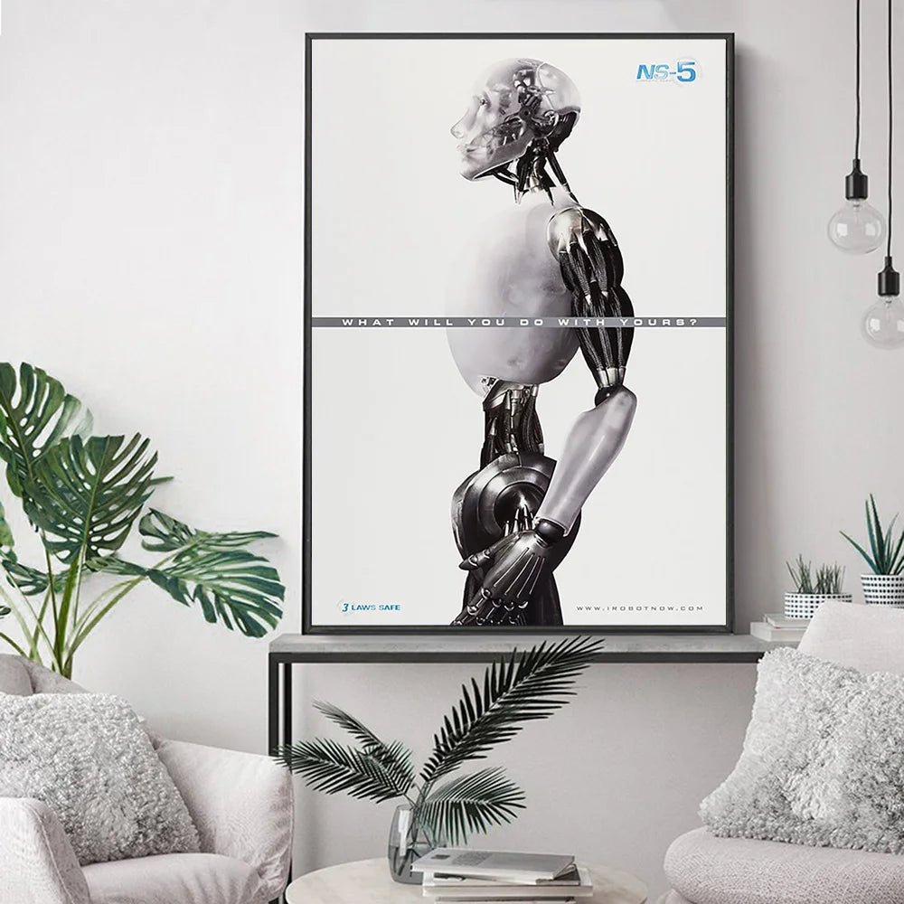 I Robot Science Fiction Action Film Art Print Poster Modern Wall Stickers Movie Canvas Painting Decor - NICEART