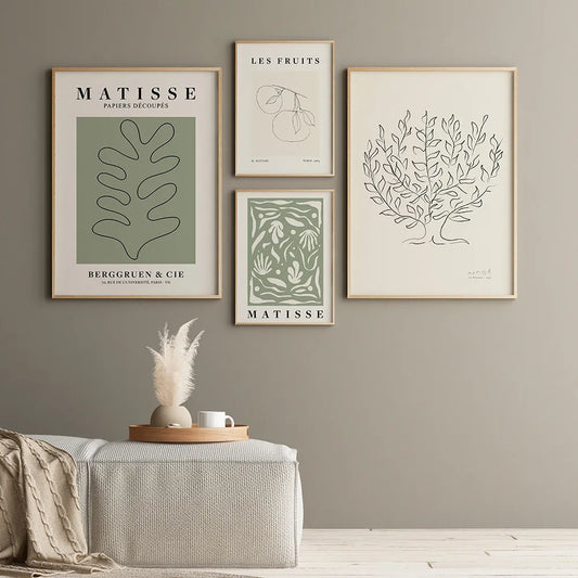 Abstract Matisse Tree Art Exhibition Posters Sage Green Canvas Paintings Wall Print Picture Living Room Interior Home Decor - niceart