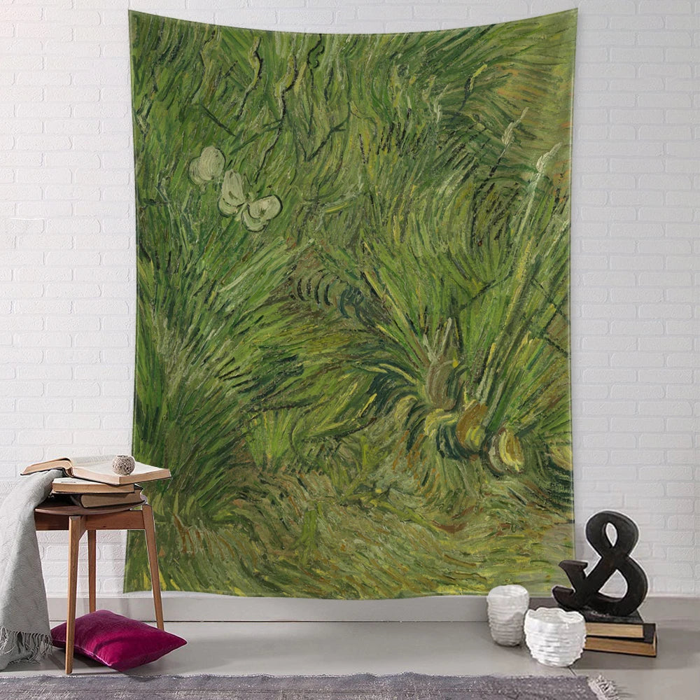 Garden Path Tapestry Wall Hanging Van Gogh Oil Painting Abstract Mystic Tapiz Witchcraft Living Room Bedroom Decor