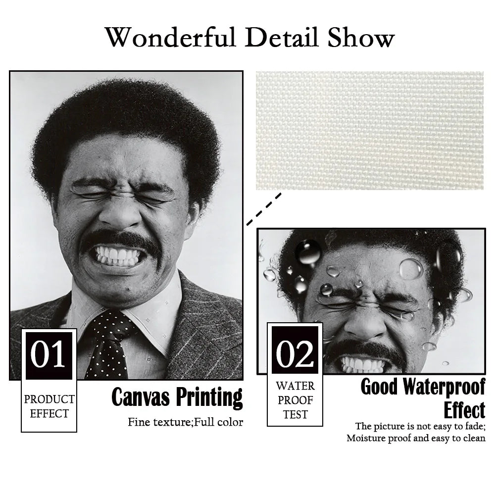 Richard Pryor Stand-Up Comedian Art Print Poster Actor Star Portrait Canvas Painting Decor Wall Stickers - NICEART