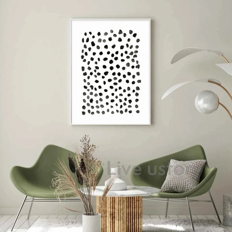 Polka Dots Pattern Prints Neutral Wall Art Picture Modern Minimalist  Geometric Poster Canvas Painting Bedroom Living Room Decor - NICEART