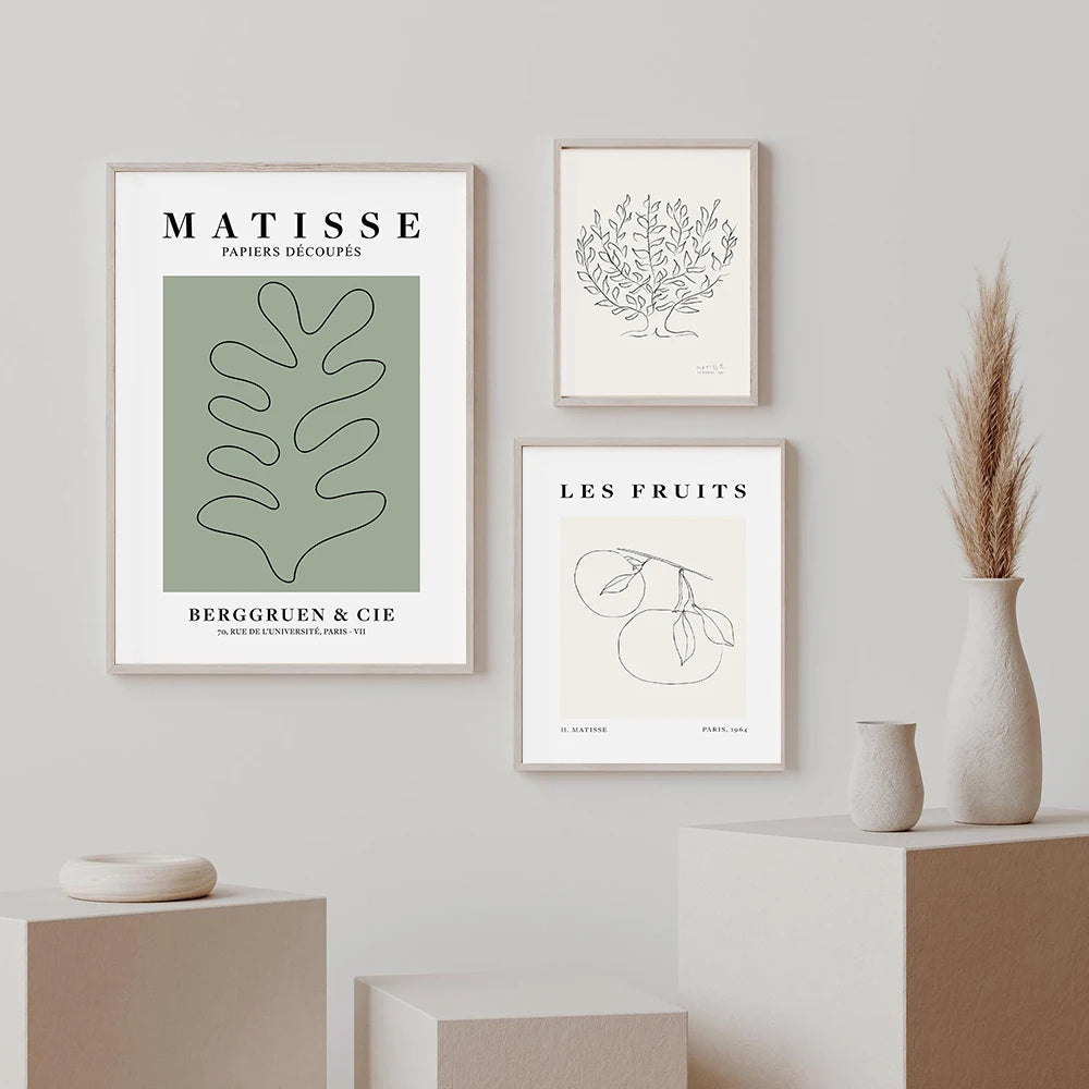 Abstract Matisse Tree Art Exhibition Posters Sage Green Canvas Paintings Wall Print Picture Living Room Interior Home Decor - niceart