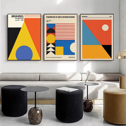 Bauhaus Geometry Mondrian Gallery Wall Pop Art Canvas Painting Nordic Posters And Prints Wall Pictures For Living Room Decor - NICEART