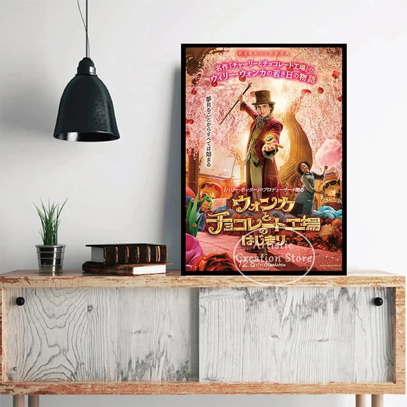 2023 Wonka Movie Poster Timothee Chalamet New Film Prints Canvas Painting Wall Art Picture Living Room Bedroom Home Decor Gifts - NICEART