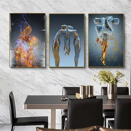 Abstract Figure Statue Canvas Painting Modern Poster and Prints Wall Art Picture for Living Room Hotel Interior Home Decoration - NICEART