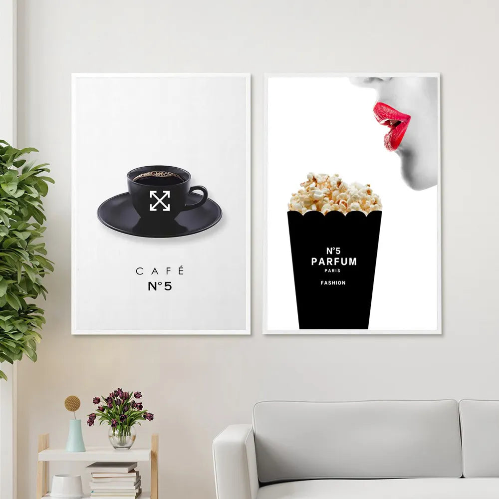 Nordic Luxury Minimalist Perfume Bottle Pop Art Prints Fashion Coco Poster Black White Parfum Giclee Wall Decor Painting - niceart