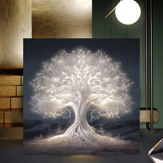 Fantasy White Tree Of Life Poster Prints For Living Room Home Decor Abstract Mythic Life Tree Canvas Painting Wall Art Aesthetic - NICEART