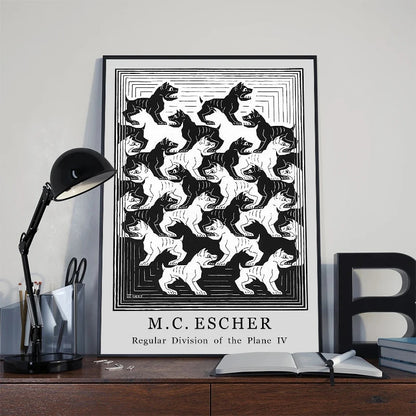 M.C. Escher Surreal Art Exhibition Abstract Poster Canvas Print Artwork Canvas Painting Wall Art Picture for Room Home Decor - NICEART