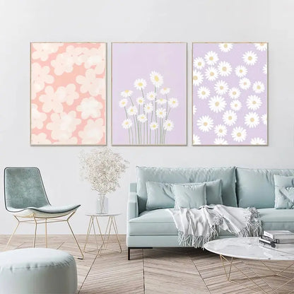 Abstract Flower Market Aesthetic Art Canvas Painting Nordic Posters and Prints Wall Retro Floral Pictures for Living Room Decor - NICEART