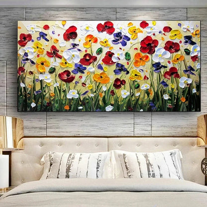 Hot Nordic Art Abstract Flowers Oil Painting on Canvas Wall Art Posters and Prints Wall Pictures Living Room Home Cuadros Decor - NICEART