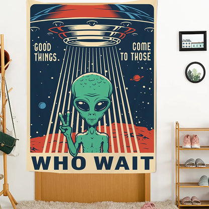 Home Decor Alien Tapestry Kawaii Room Decor Anime Cartoon Illustration Hippie Art Mushroom Eye Wall Hanging Tapestries Teen Dorm