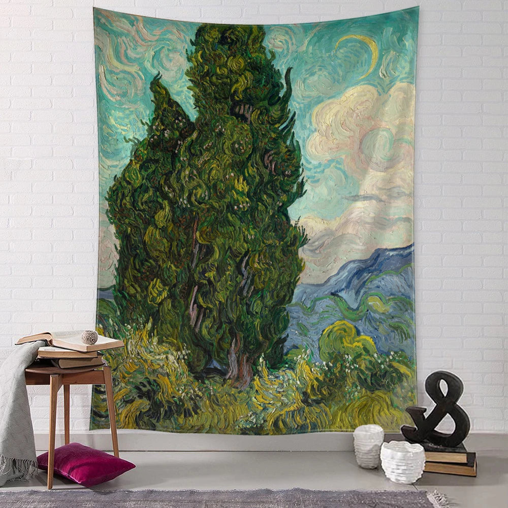 Garden Path Tapestry Wall Hanging Van Gogh Oil Painting Abstract Mystic Tapiz Witchcraft Living Room Bedroom Decor