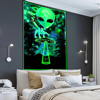 Home Decor Alien Tapestry Kawaii Room Decor Anime Cartoon Illustration Hippie Art Mushroom Eye Wall Hanging Tapestries Teen Dorm