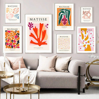 Abstract Matisse Coral Bird Flower Picasso Prints And Posters Wall Art Canvas Painting Pictures Aesthetic College Room Decor - NICEART