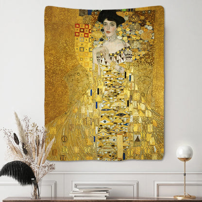 Gustav Klimt Art Tapestry Oil Painting Wall Hanging Abstract Art Kiss Of Gold  Decoration Home Bedroom Living Room Decor