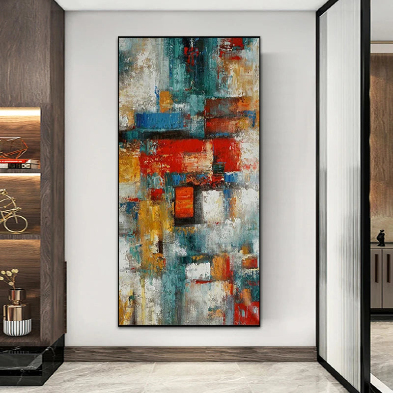 Abstract Color Block Poster Wall Art Canvas Painting Modern Living Room Restaurant Home Decoration Print Picture Wall Poster - NICEART