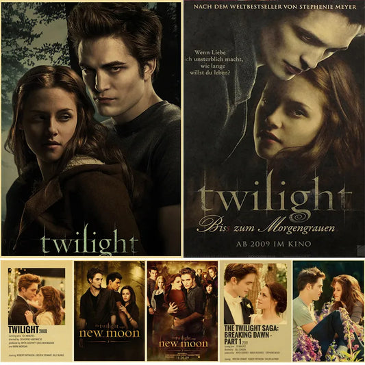 Movie Twilight Poster Edward Bella Retro Kraft Paper Prints Picture DIY Film Vintage Room Home Bar Cafe Art Wall Decor Painting - NICEART