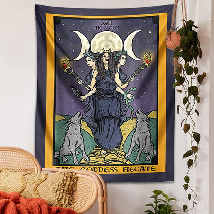 Tarot moon Tapestry Wall Hanging Mandala the  goddess hecate Hippie Astrology Divination Witchcraft Background Wall Decoration