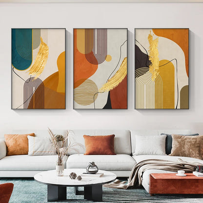 Luxury Abstract Line Canvas Painting Nordic Golden Poster Print Wall Art Pictures Living Room Bedroom Modern Big Size Home Decor - niceart