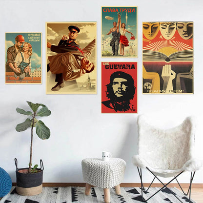 Former Soviet Union Stalin Soviet Union CCCP Poster Home Room Bar Decoration Wall Sticker Art Painting Poster Wall - niceart