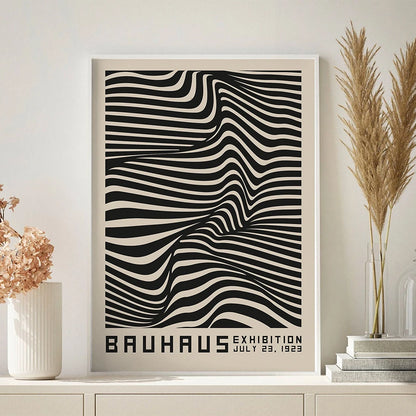 Contemporary Print Vintage Exhibition Poster Bauhaus Abstract Illustration Canvas Painting Black Wall Art Pictures Home Decor - NICEART