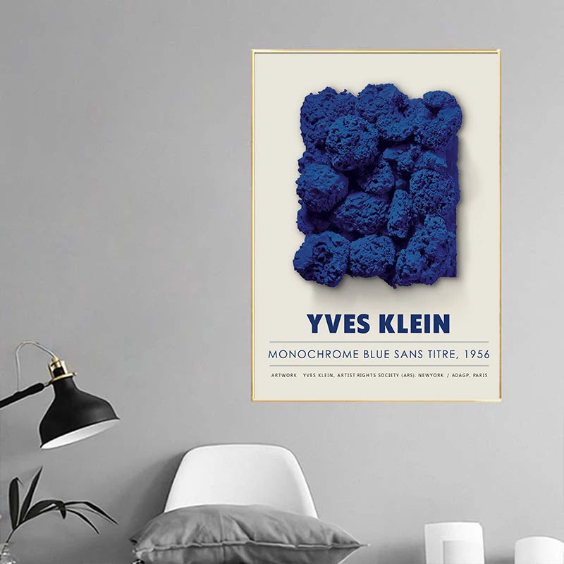 Yves Klein Abstract Blue Soulages Circle Posters And Prints Canvas Painting Nordic Wall Art Pictures For Living Room Home Decor - NICEART