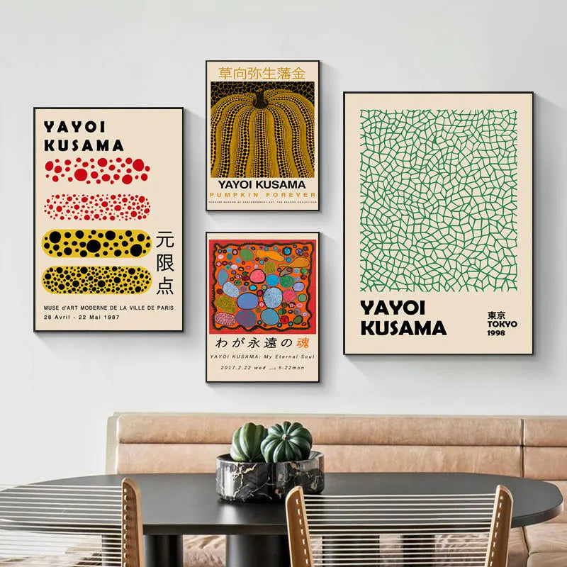 Yayoi Kusama Exhibition Posters and Prints Gallery Wall Art Picture Museum Modern Canvas Painting Nordic Living Room Decoration - niceart