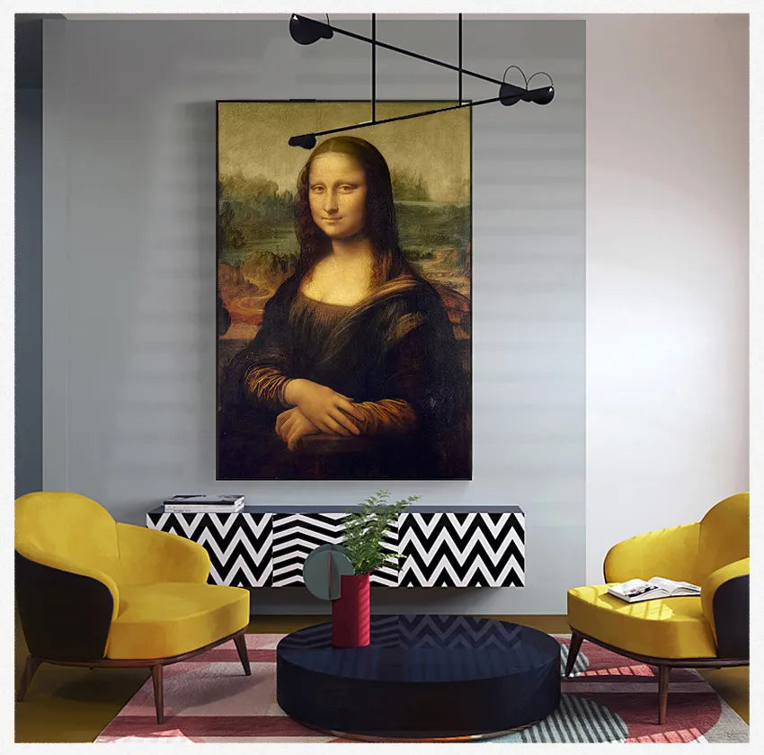 Classical Da Vinci Famous Art Prints For Living Room Cuadros Decor Smile Of Mona Lisa Portrait Canvas Art Painting Reproductions - niceart