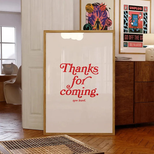 Funny Thanks For Coming Typography Bright Art Colorful Wall Art Canvas Painting Posters For Living Room Home Decor - NICEART