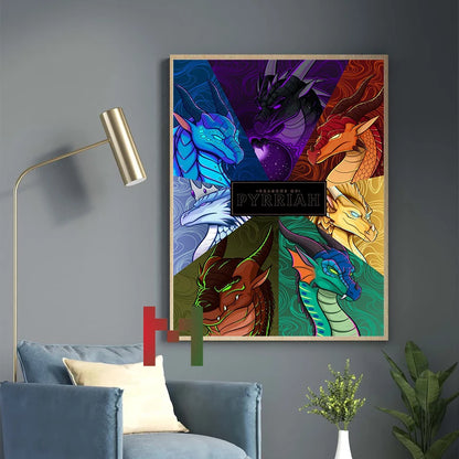 Wings of Fire Japanese Anime Manga Wall Decor Poster Canvas Print Kids Room Wall Art Picture Dragon Cartoon Aesthetic Decoration - NICEART