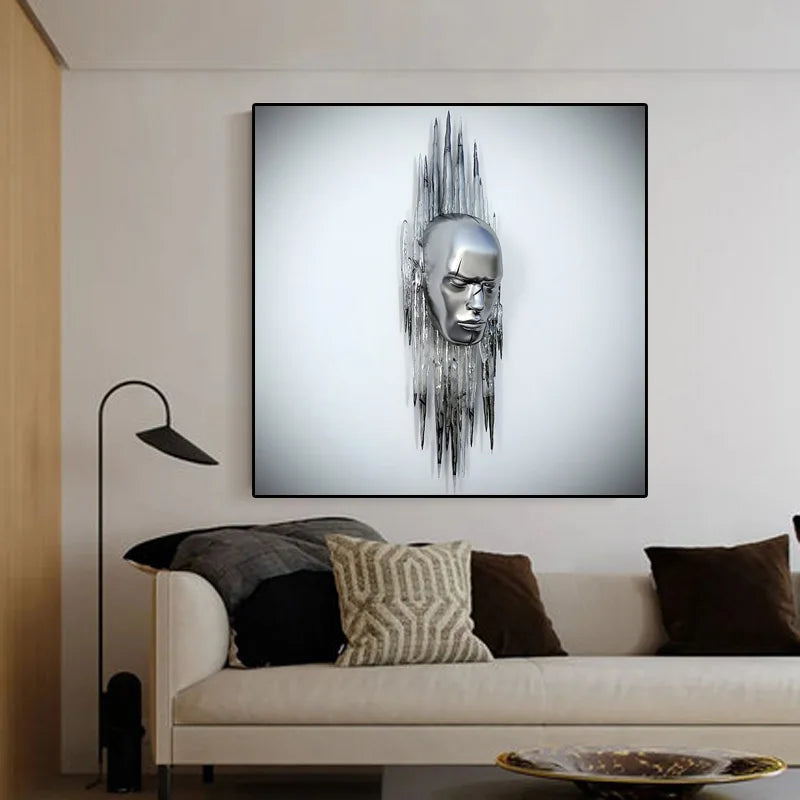 Modern Metal Figure Statue Art Canvas Painting Romantic Abstract Posters and Prints Wall Painting Living Room Home Decor Cuadros - NICEART