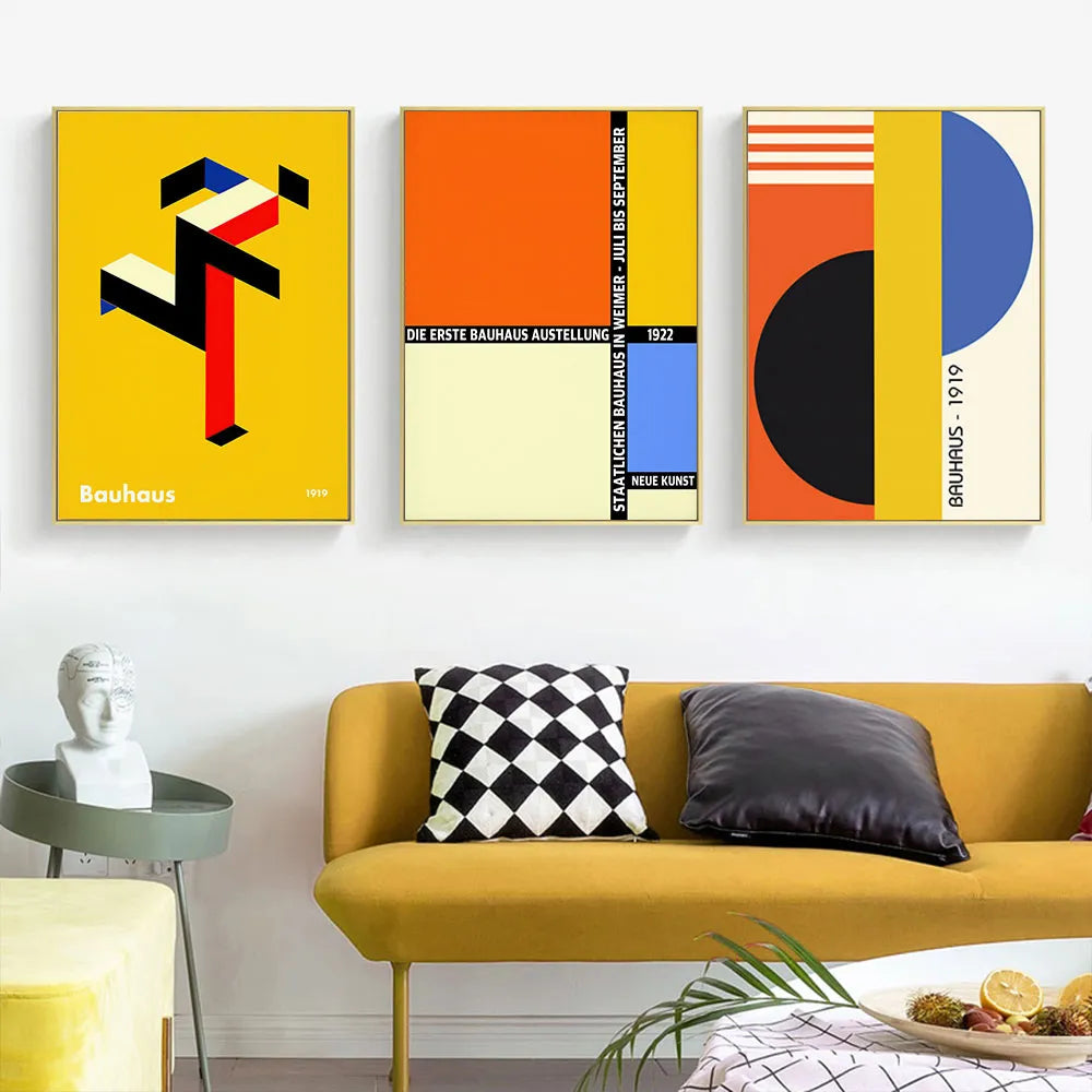 Bauhaus Geometry Mondrian Gallery Wall Pop Art Canvas Painting Nordic Posters And Prints Wall Pictures For Living Room Decor - NICEART