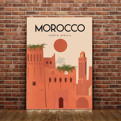 Travel To Morocco Frameless Canvas Painting Decorative Art Printing Poster Image Home Living Room Bedroom Decoration - NICEART