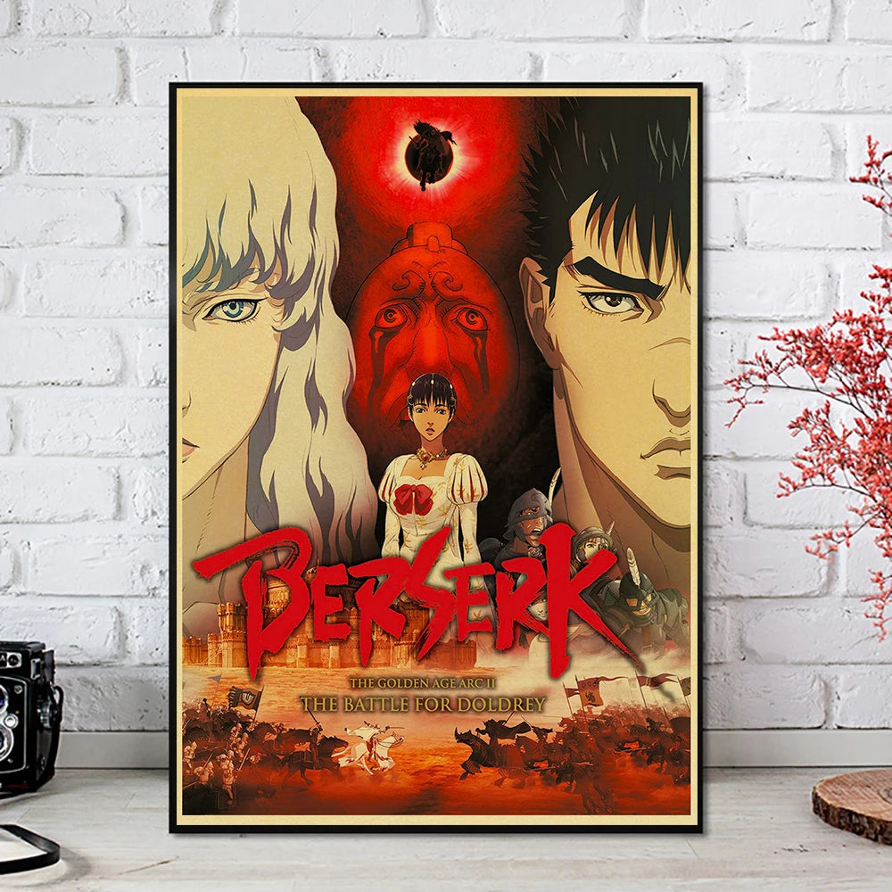 Japanese Art Wall BERSERK Poster Popular Comfortable Kraft Paper Prints Decoration Salon Modern Anime Figure Bedroom Painting - niceart