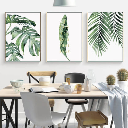 Green Style Plant Leaves Potting Watercolor Canvas Paintings Posters and Prints Wall Art Picture for Living Room Home Decoration - NICEART